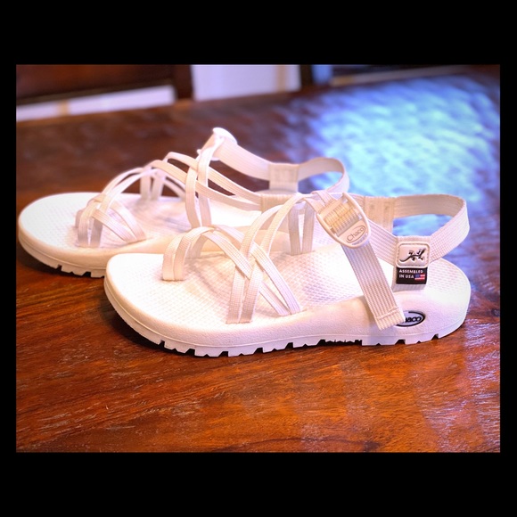 white chaco sandals